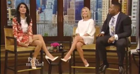 Angie Harmon has wardrobe malfunction on Live with Kelly ...